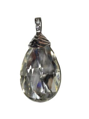 Teardrop Clear Crystal Pendant Decorative Metal Bail Fashion Jewelry Component